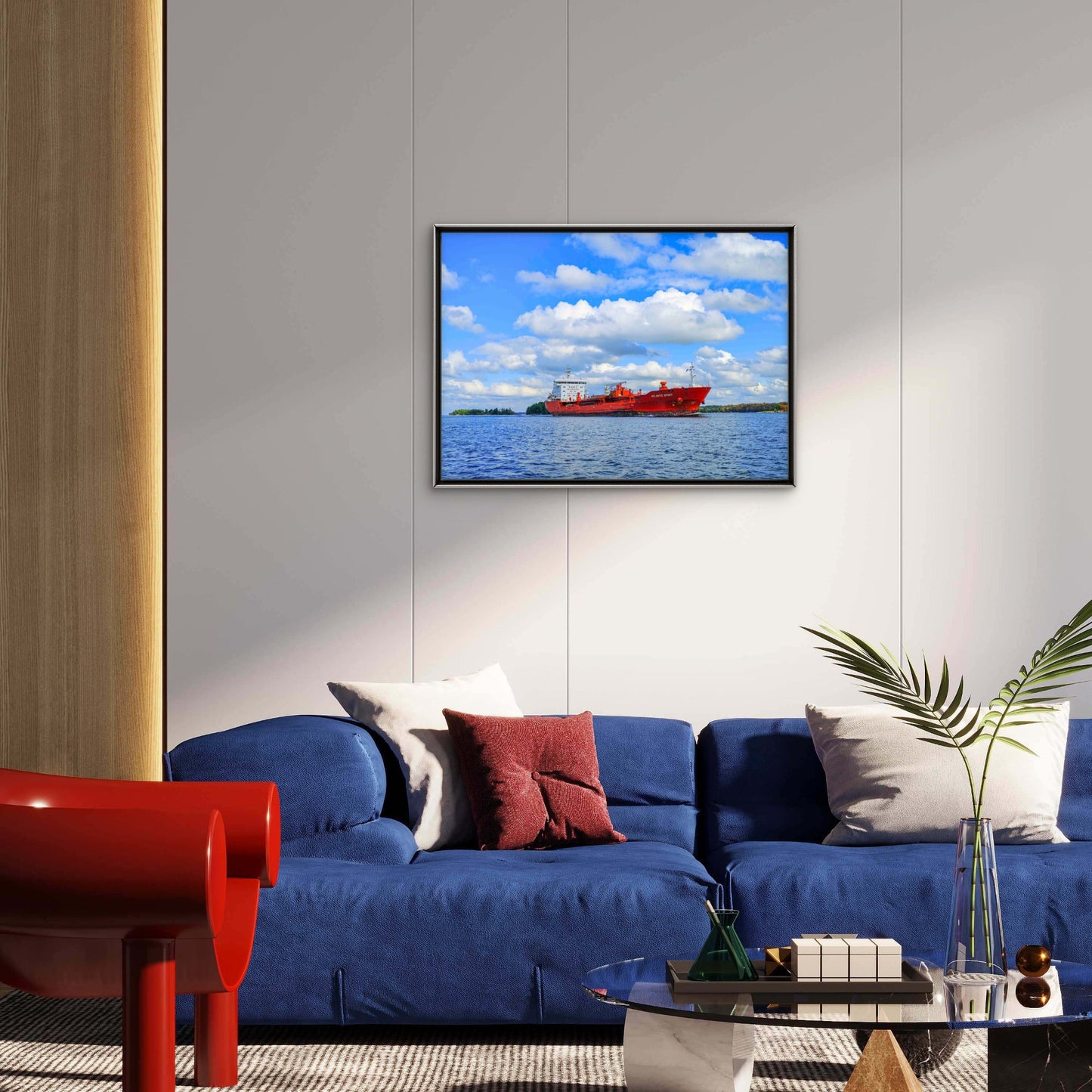 Atlantic Spirit — Red Tanker on the St. Lawrence River Photography Print - Byeutifull Art