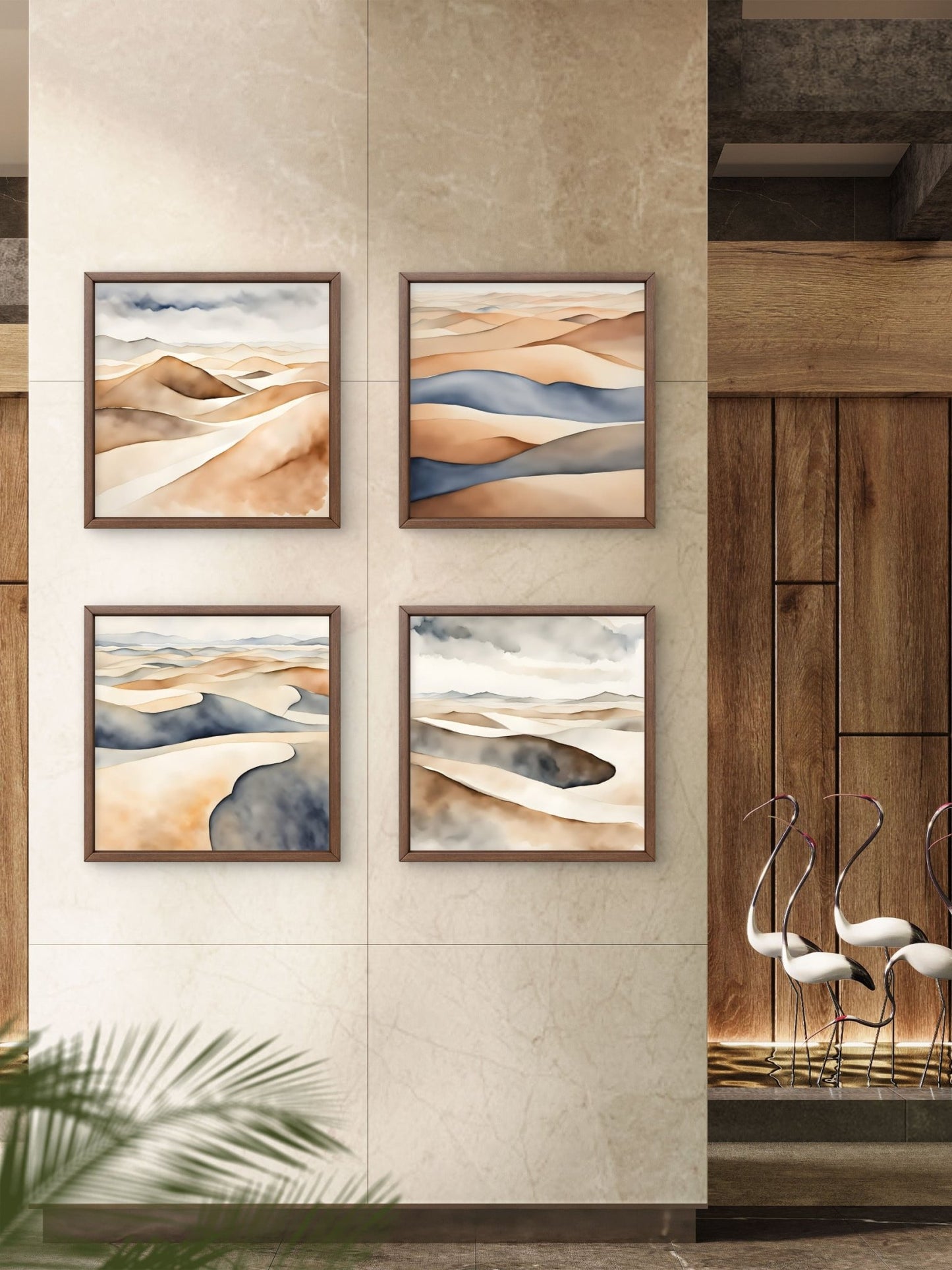 Desert – Minimalist Landscape Wall Art Print - Set of 4 - Byeutifull Art