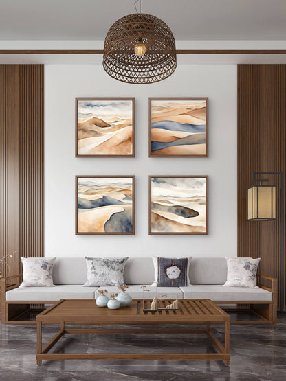 Desert – Minimalist Landscape Wall Art Print - Set of 4 - Byeutifull Art