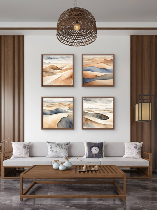 Desert – Minimalist Landscape Wall Art Print - Set of 4 - Byeutifull Art