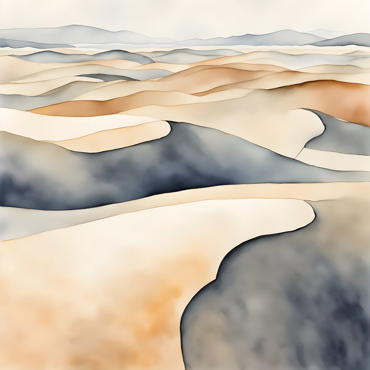 Desert – Minimalist Landscape Wall Art Print - Set of 4 - Byeutifull Art