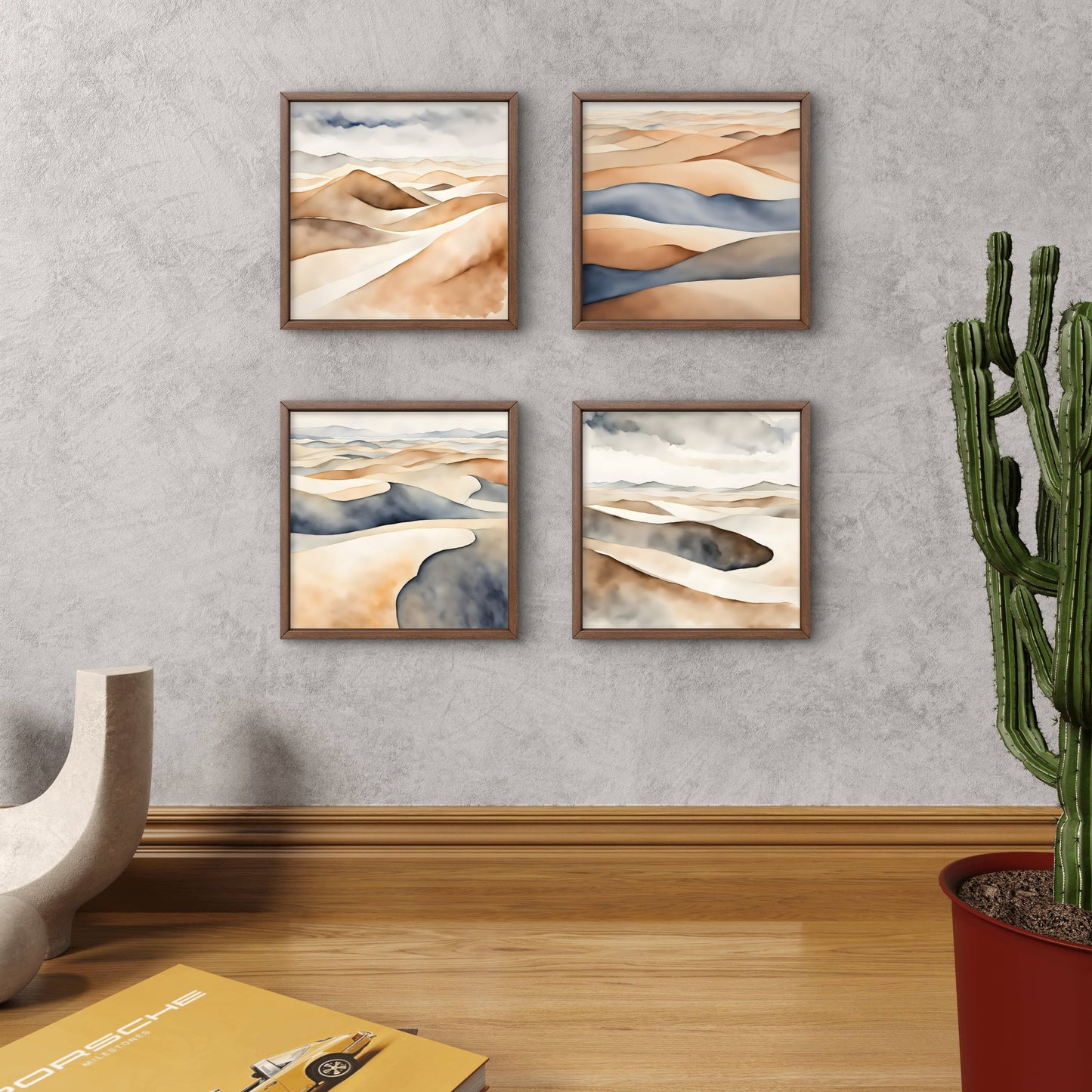 Desert – Minimalist Landscape Wall Art Print - Set of 4 - Byeutifull Art