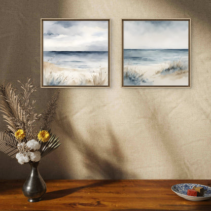 Sand Beach – Soft Coastal Wall Art Print Set of 2 - Byeutifull Art