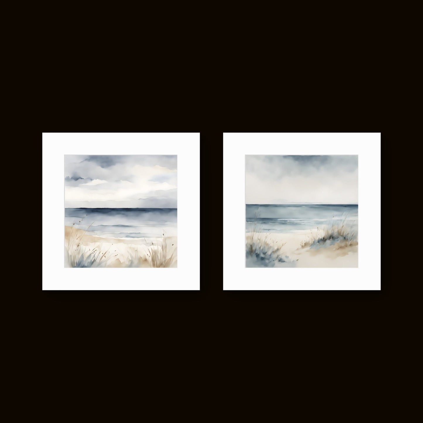 Sand Beach – Soft Coastal Wall Art Print Set of 2 - Byeutifull Art