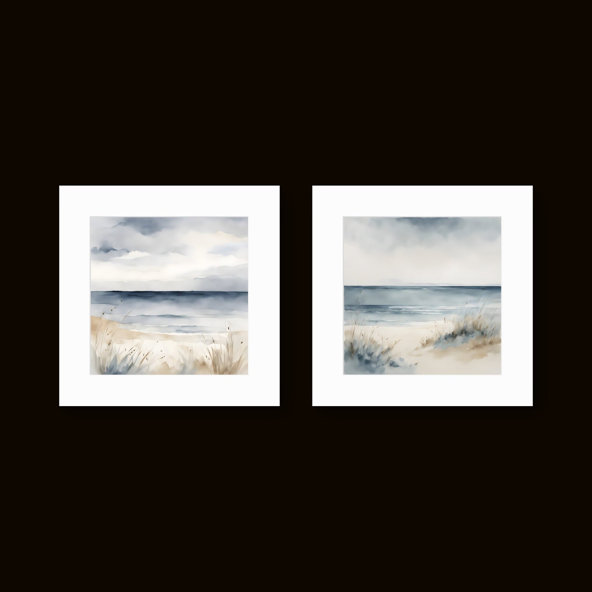 Sand Beach – Soft Coastal Wall Art Print Set of 2 - Byeutifull Art
