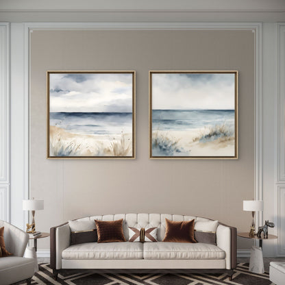 Sand Beach – Soft Coastal Wall Art Print Set of 2 - Byeutifull Art