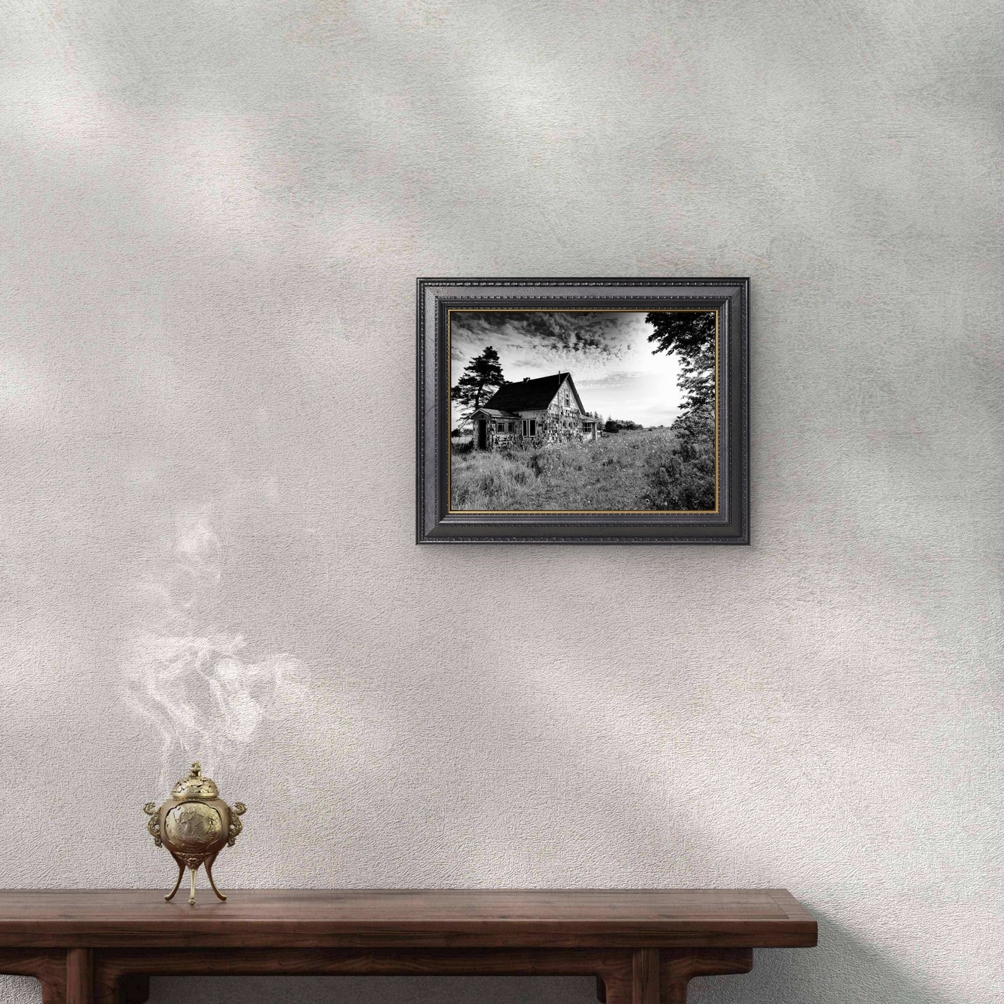 Silent Stones of Time – Abandoned Stone Cabin Landscape - Byeutifull Art