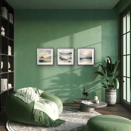 Soft Horizon – Minimalist Wall Art Set of 3 - Byeutifull Art