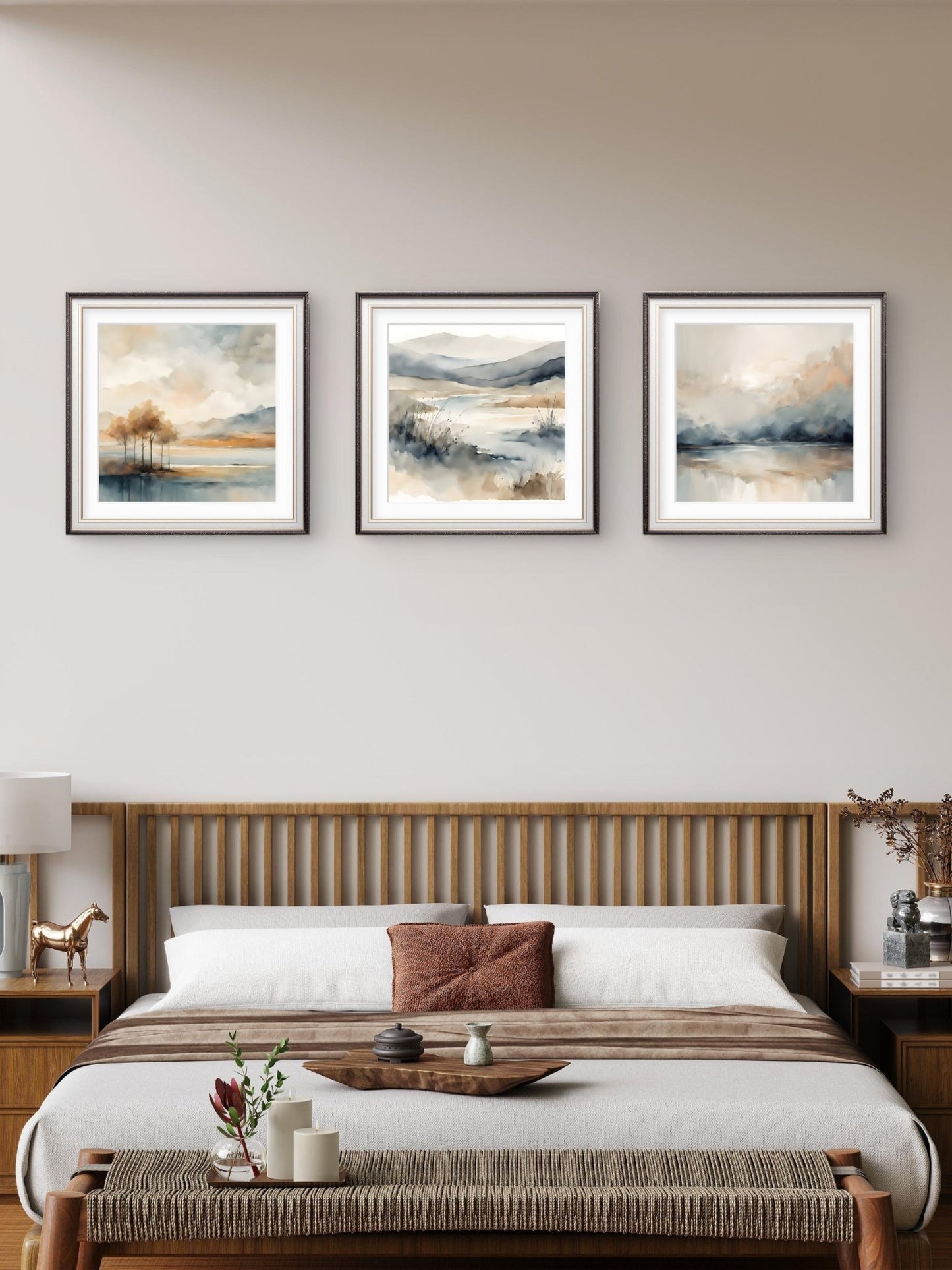 Soft Horizon – Minimalist Wall Art Set of 3 - Byeutifull Art