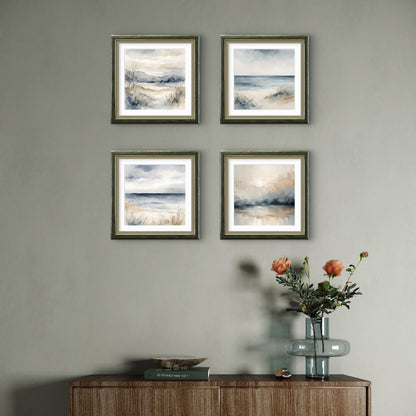 Soft Neutral Landscape Wall Art, Minimalist Nature Art, Calm Modern Decor Set of 4 - Byeutifull Art